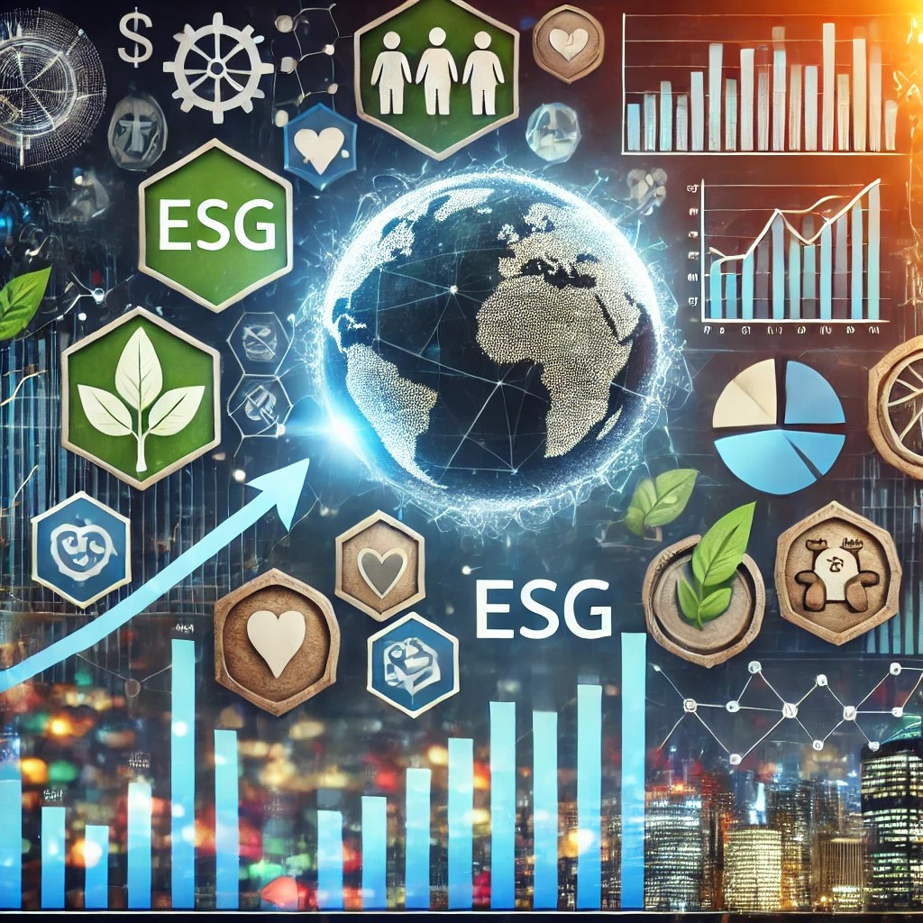 DALL·E 2024-06-28 16.37.16 - An image showing a diverse portfolio of socially responsible investments, with symbols for environmental, social, and governance (ESG) factors, and fi