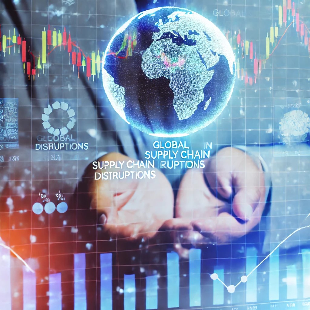 DALL·E 2024-07-30 20.46.35 - A digital financial dashboard showing the impact of global supply chain disruptions on various markets. The screen displays interactive graphs and cha