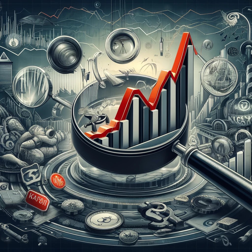 DALL·E 2024-09-02 15.42.45 - A detailed image showing the challenges and risks of investing in small cap stocks. The image includes a roller coaster graph representing volatility,